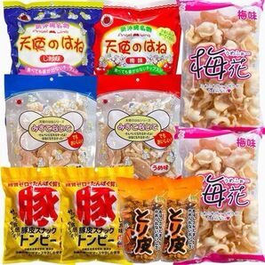 ◆人気商品◆とり皮②・豚皮トンピー②・天使のはね②・みすてないで②・梅花うめふぁー②・沖縄菓子10点セット/大容量/お買得/おやつ