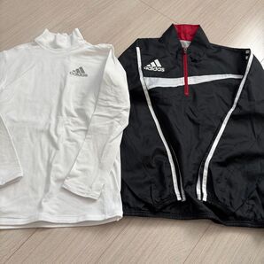 adidas ウィンドブレーカー 裏起毛 タートルネック
