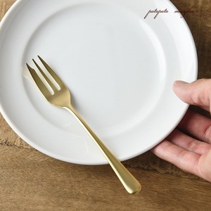  cake Fork . three article retro ere gun te mat Gold made in Japan patamin Fork cutlery Cafe Fork desert woman .