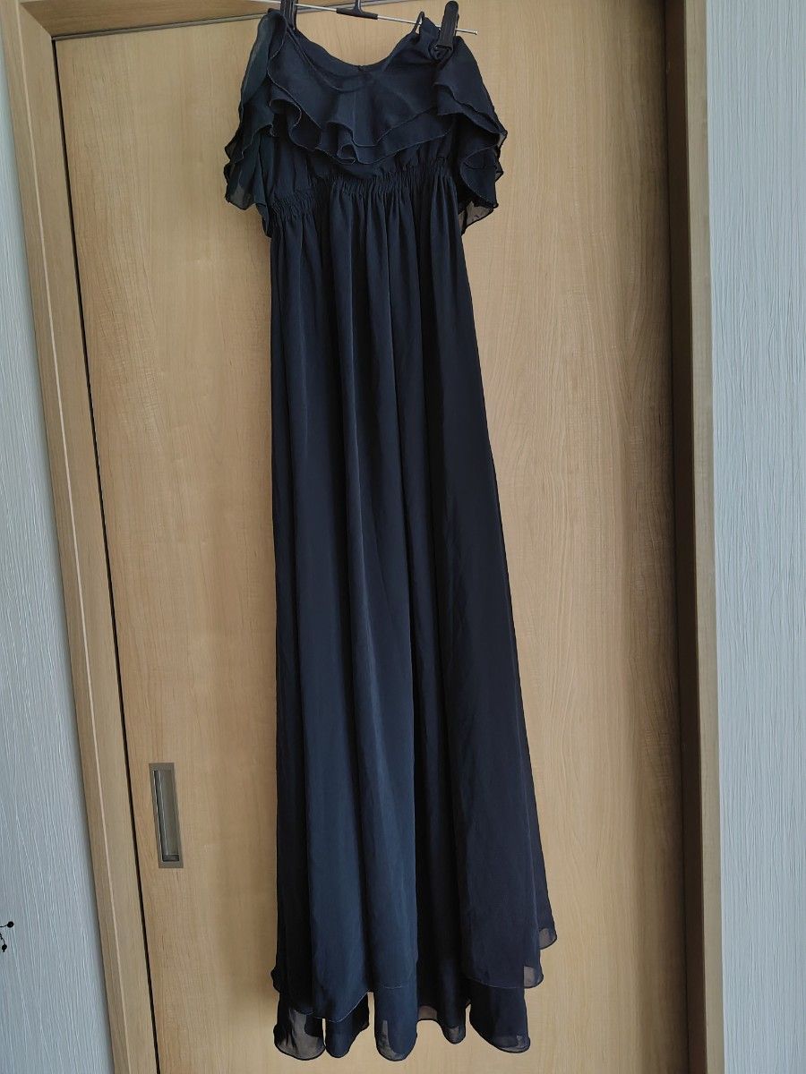 ロングドレス ブラック フリル パーティードレス フォーマルワンピース　H&M