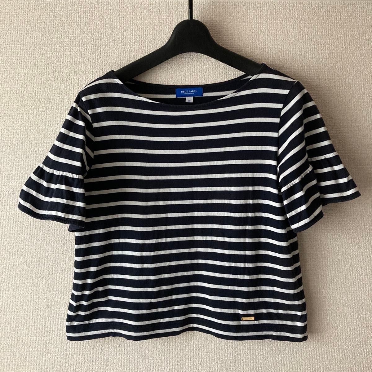 ブルーレーベル クレストブリッジ ボーダー 袖フリル Tシャツ サイズ38 トップス カットソー