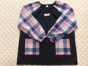  prompt decision [ long sleeve smock *140~150| black * blue red check ]sc1935