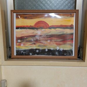 絵画 アート作品 額縁付き インテリア 夕日