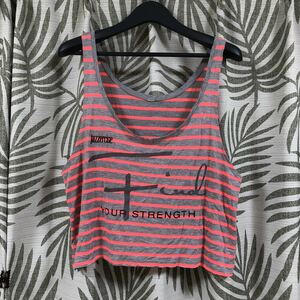  beautiful goods! piling put on do lovely * fluorescence pink. border no sleeve tank top 
