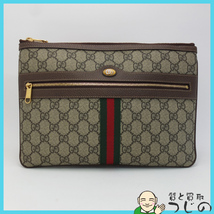 送料無料 グッチ GGスプリーム ポーチ オフィディア クラッチバッグ シェリーライン 517551 GUCCI 質屋 神戸つじの_画像1