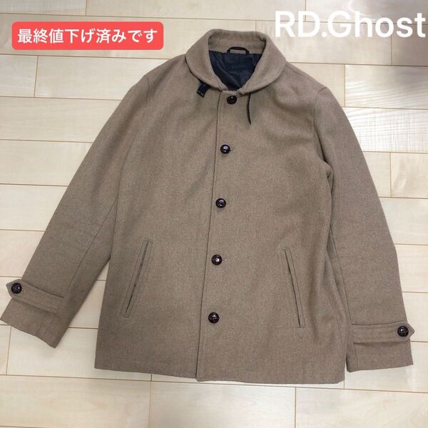 L ピーコート Pコート ステンカラー 襟 ベージュ ライトブラウン 春 秋 冬 ウール アウター