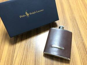  rare [ waste number / hard-to-find ] sense eminent *RALPH LAUREN Britain made stainless steel &b ride ru leather hip flask specification top class hip flask *