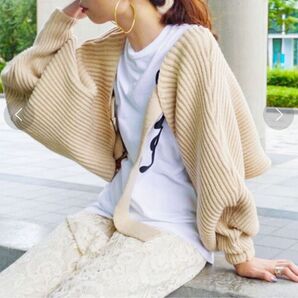 SHIPS VIOLETTE ROOM ショートカーディガン ベージュ