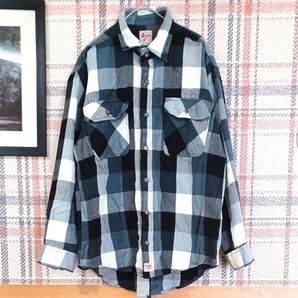 Y1 Break-off ブレークオフ ボタンダウン メンズ チェックシャツ 長袖 ネルシャツ オーバーサイズL 古着 アメカジ