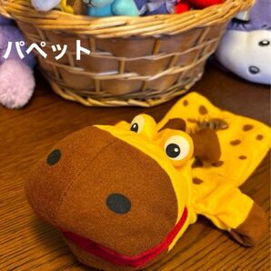 キリン パペット ぬいぐるみ 黄色 ブラウン 動物 子供向け マスコット パペット人形 ハンドパペット 指人形 腹話術