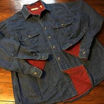 新品同様極美品！80's USA製 L.L.Bean エルエルビーン ネル裏付 メンズ デニムシャツ 長袖 ヴィンテージ ビンテージ デニム ワークシャツ_画像2