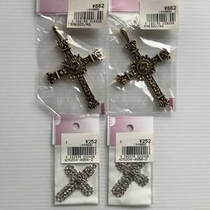 手芸素材■ARTBOOK_OUTLET■KUP-008 ★送料無料 未使用品 ハンドメイド 金属 メタルパーツ チャーム デコレーション 4組セット TOLE トール