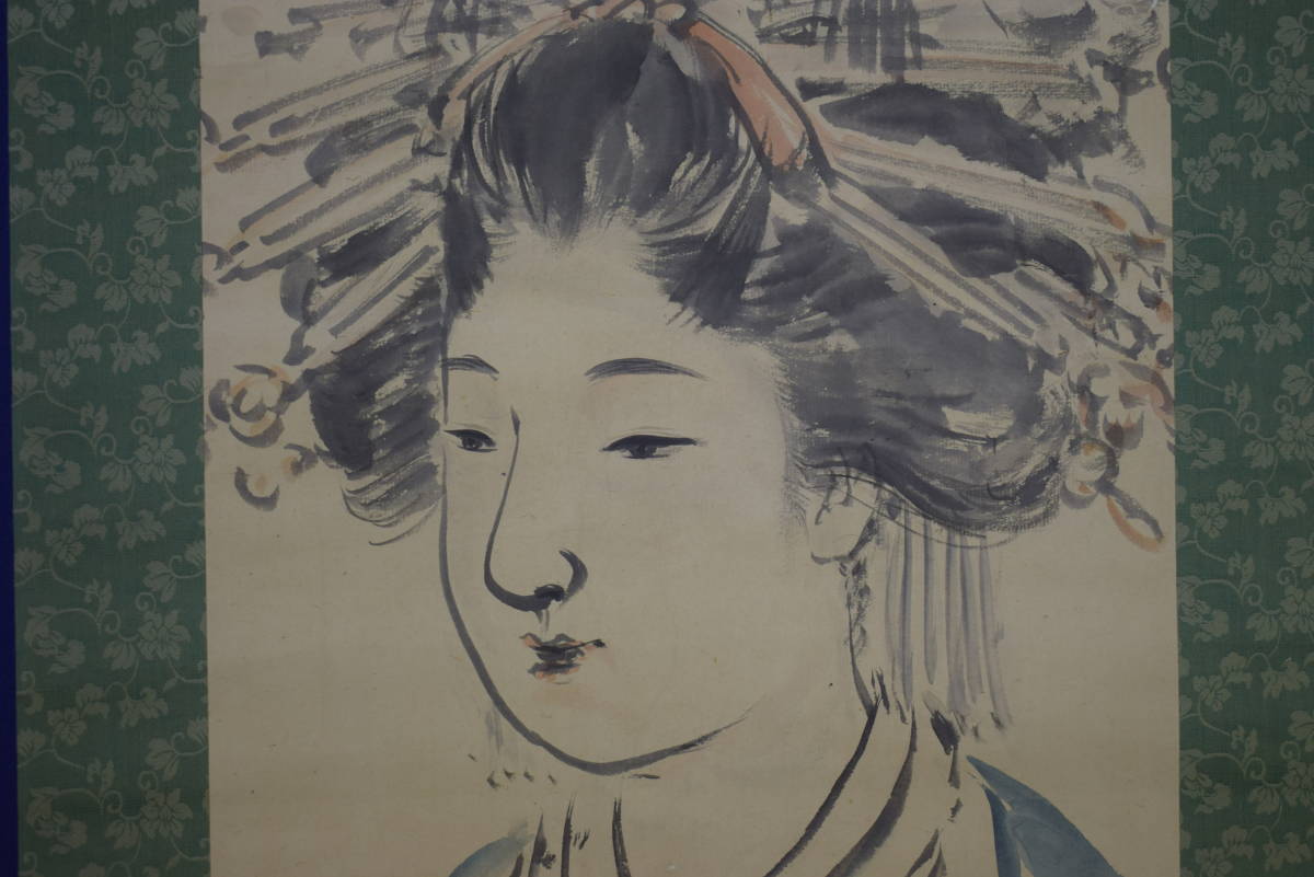 [Desconocido] // Autor desconocido / Maiko / Pintura de belleza / Pergamino colgante Hotei HH-733, Cuadro, pintura japonesa, persona, Bodhisattva