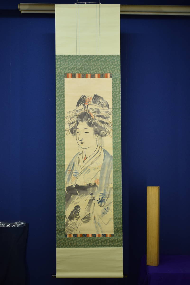 今季ブランド 不詳】//作者不明/舞妓/美人画/布袋屋掛軸HH-733 人物、菩薩 絵画