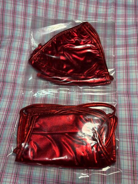 新品未使用メタリックレッド 水着 レッド