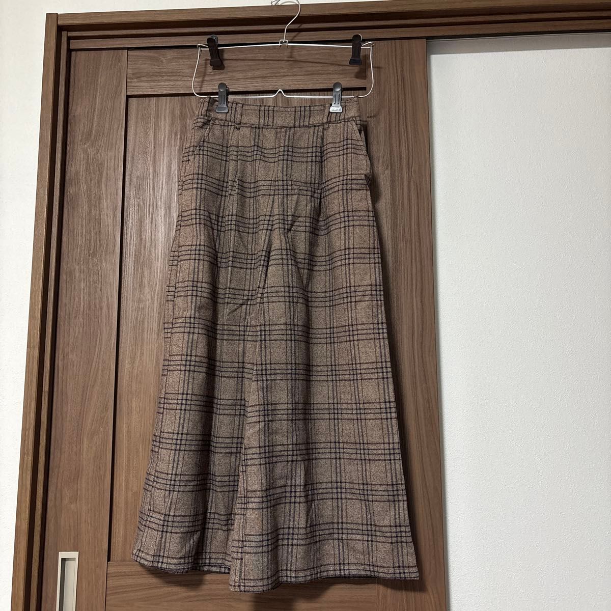 チェック柄パンツ ブラウン系 カジュアル