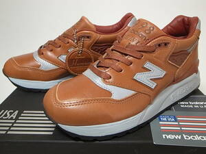 [ free shipping prompt decision ]NEW BALANCE USA made M998BESP 23cm US5 new goods BESPOKE HORWEEN horn wing company manufactured all leather dark caramel tea America made 