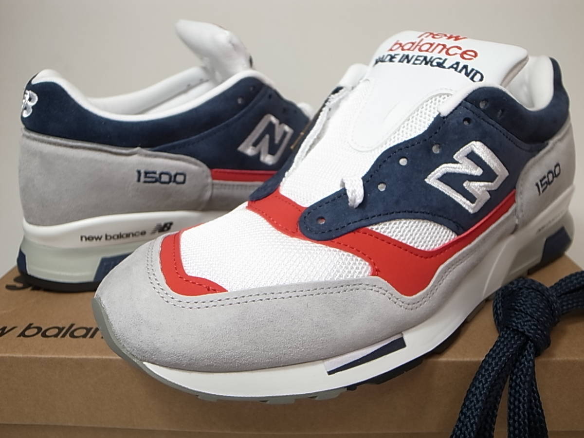 【送料無料 即決】NEW BALANCE UK製 M1500NBR 24cm US6新品 グレーxネイビーxバーガンディーGRAY NAVYスウェード  メッシュ英国製イギリス製 メンズファッション シューズ