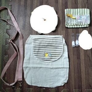 ハンドメイド移動ポケット+汗取りパッドセット汗疹対策 寝起き冷え対策