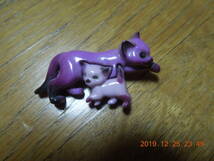 猫ブローチ 親子猫 シャム猫 未使用 / 紫色 昭和レトロ_画像1