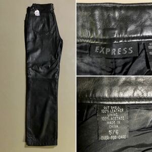 EXPRESS Black Leather Pant (5P) Size 5/6 (W29 L30)