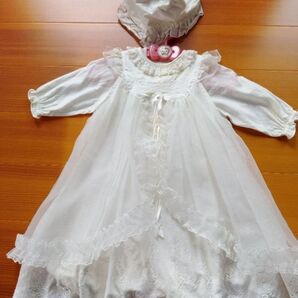 ベビーセレモニードレス お宮参り 退院着 レース ベビードレス 帽子付き