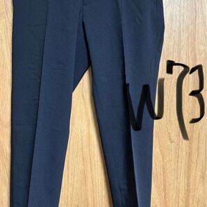 ユニクロ 感動パンツ ウールライク ネイビー 463815