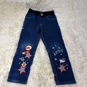 比較的美品 アンパンマン デニムパンツ ネイビー