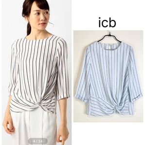 アイシービー Multi Stripe ウエストデザイン ブラウス