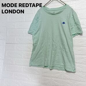 【MODE REDTAPE LONDON】半袖 ロゴTシャツ ミントグリーン 古着蜂 【S】