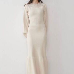 2022SS LAGUNAMOON ヨークレースマーメイドニットワンピース