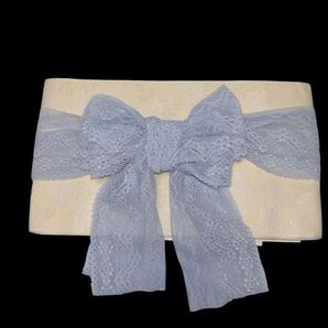 帯揚げレース ラッセルレース サックスブルー 帯飾り 飾り紐 振袖 浴衣 七五三