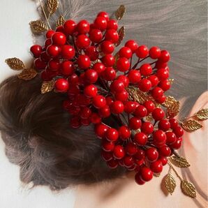 南天ゴールドリーフ髪飾り南天ゴールドリーフL+M+Ssize