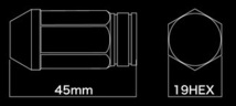 DIGICAM デジキャン レーシングナット ライトブルー M12×1.25 45mm 20本 ニッサン プレサージュ TU31 PU31 TNU31 PNU31 H15/6～H19/5_画像3