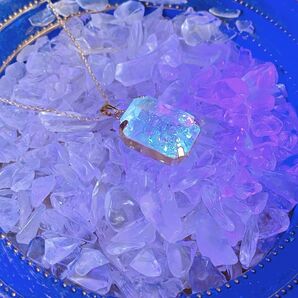 オイルinクォーツ 13×18mm 40〜45cm 14KGP 天然石ネックレス アジャスターに変更可能