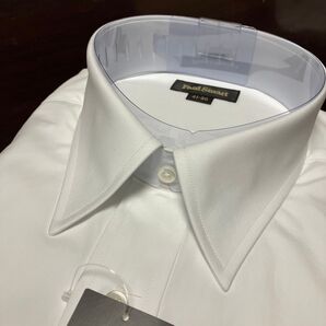 ポールスチュアート 高級番手 白無地ワイシャツ L(41-80)レギュラーカラー