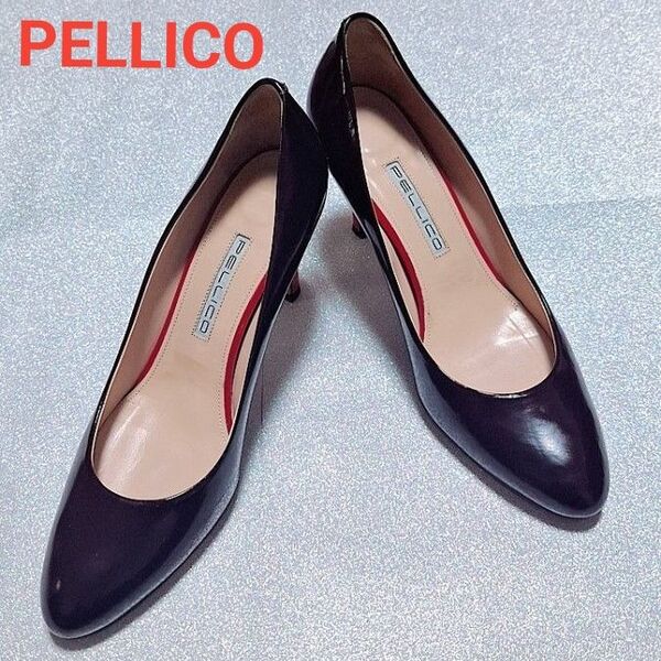 ペリーコ PELLICO パンプス エナメル バイカラー ブラウン オレンジ 38