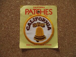 80s カリフォルニア 鐘 ベル California ビンテージ刺繍ワッペン/BELLアメリカVoyager旅行USAスーベニア西海岸アップリケ土産パッチPatches