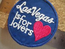 80s ラスベガスLAS VEGAS is for loversラブ刺繍ワッペン/ビンテージVoyagerハート旅行ギャンブル観光 賭博 土産ジョークおもしろパロディ_画像8