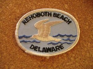 80s レホボスビーチ デラウェアREHOBOTH BEACH刺繍ワッペン/ビンテージかもめVoyager旅行スーベニア土産USA野鳥 海 ビーチ