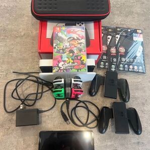 Nintendo Switch有機EL.ジョイコン不具合あり 64GB SD付き ソフト 本体ケース付き