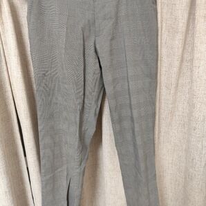 ユニクロ 感動パンツ グレンチェック スラックス グレー