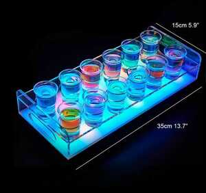 SNS映え 光る ショット グラス 6個 セット 光るグラス LED ス BAR バー 誕生日 テキーラ イエガー コカレロ キャバクラ ホスト パーティー