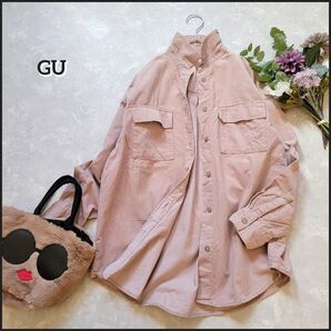 【値段交渉お気軽に♪】GU/ジーユー●ビッグシルエット♪細畝コーデュロイ胸ポケットシャツ/大きいサイズ ゆったり オーバーサイズ