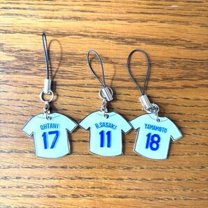 ドジャース日本人トリオユニホーム型ストラップセット