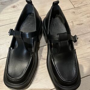 ABC SELECT Tストラップ ローファー 厚底 ブラック ローファー