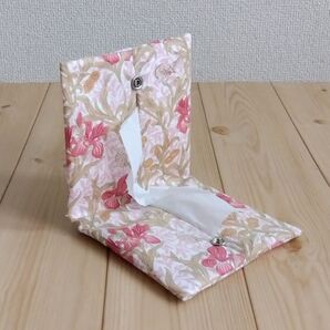 ウィリアムモリス 携帯ティッシュケース ボックスティッシュから詰替え ハンドメイド アイリス ピンク 603