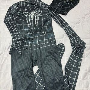 スパイダーマン コスプレ衣装 全身タイツ 150 ハロウィン ブラックスパイダーマン ボディースーツ キッズ