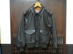90s COOPER A-2 36R MADE IN USAgo-tos gold flight jacket leather leather leather tea Brown military 