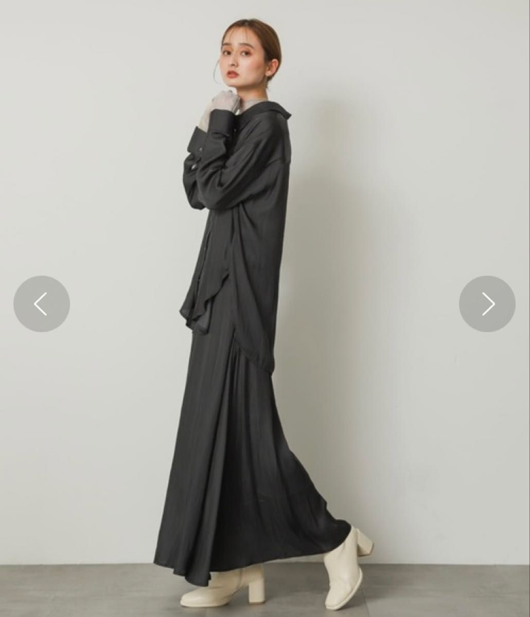 センスオブプレイス　アーバンリサーチ　サテンナロースカート　ロングスカート　SENSE OF PLACE 